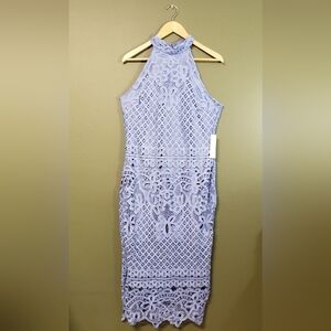 Venus Women's Lace Halter Midi Dress – Elegant & Chic